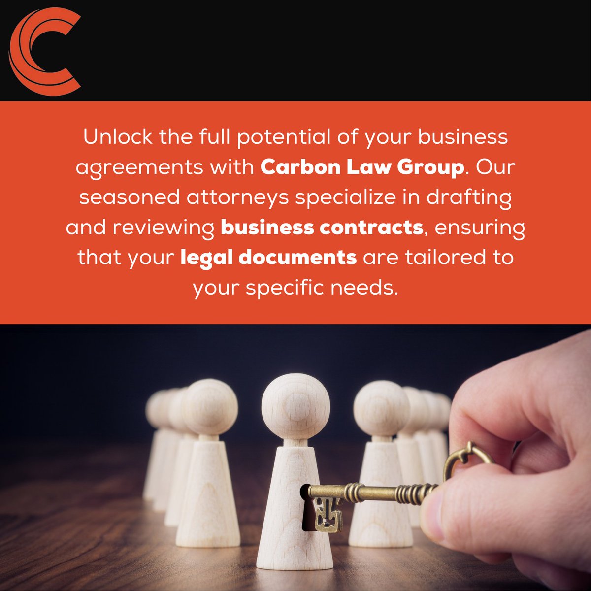 Unlock the full potential of your business agreements with Carbon Law Group. Our seasoned attorneys specialize in drafting and reviewing business contracts, ensuring that your legal documents are tailored to your specific needs. 

#BusinessContracts #LegalExpertise