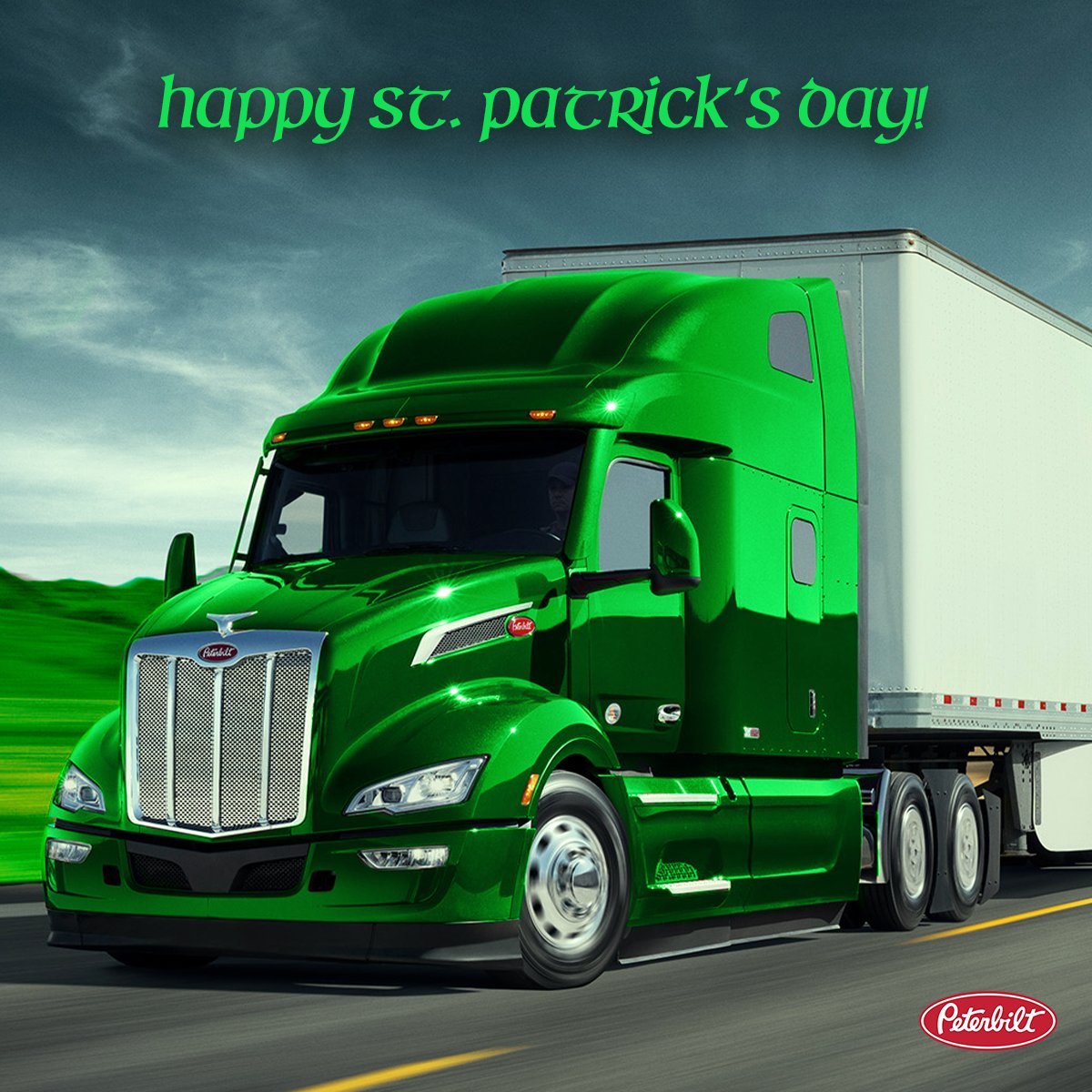Happy St. Patrick’s Day from all of us at Peterbilt! Wishing you the luck of the Irish and miles of smooth roads ahead. #StPatricksDay #Peterbilt #PeterbiltTrucks #PeterbiltPride #ClassPays