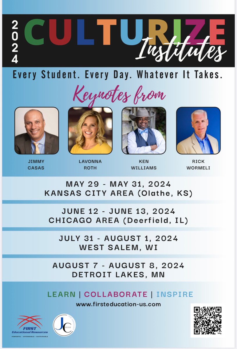 Looking for a team building conference this summer to elevate your school to the next level? These Summer Institutes will give attendees a framework based on the 4 Core Values of the national award-winning book Culturize (Washington Post). Your team will walk away equipped with a