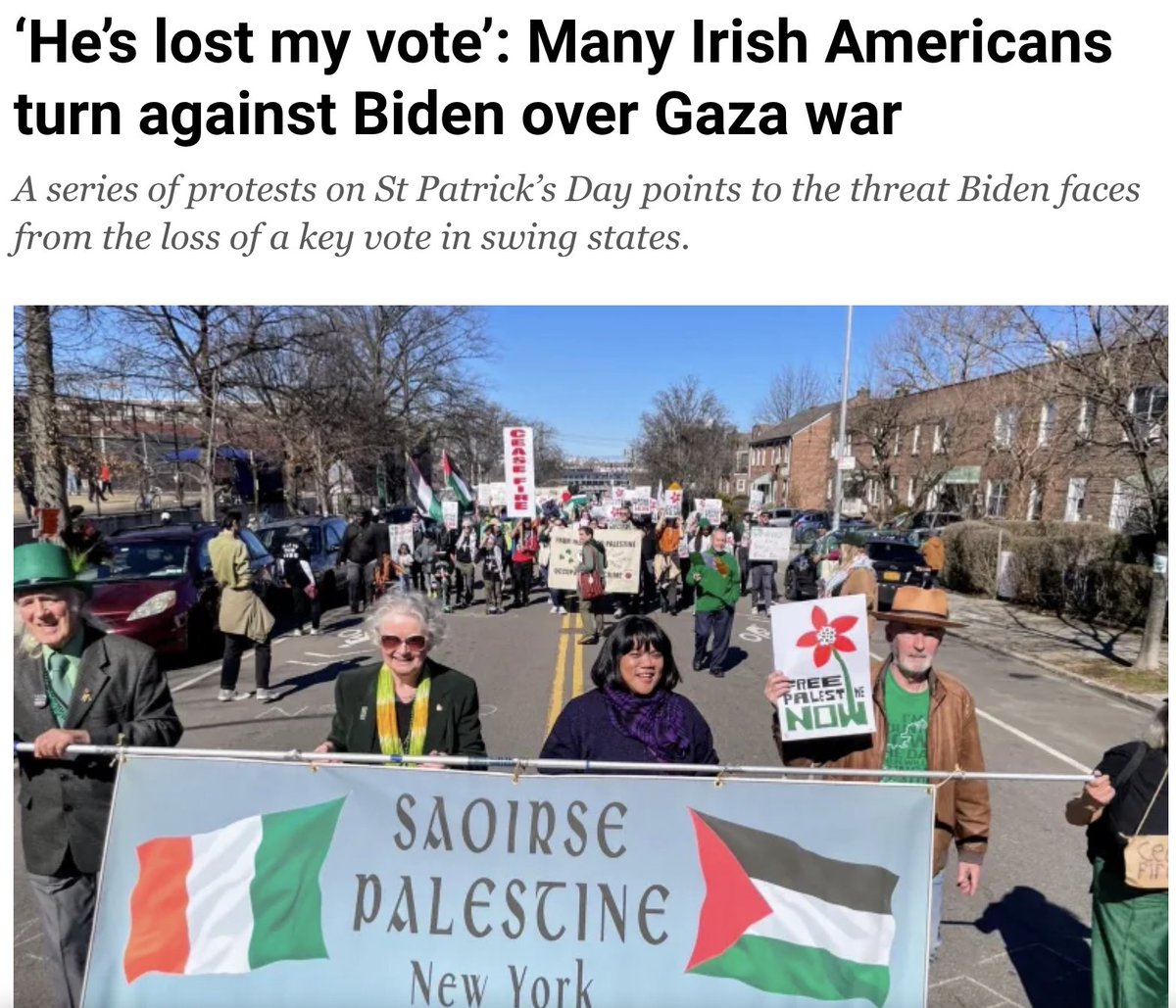 dimitrilascaris's tweet photo. Genocide Joe is about to learn the hard way that genocide doesn't win you votes in the Irish-American community.

#genocidejoe #genocide #Palestine https://t.co/cRYLdrBzLv