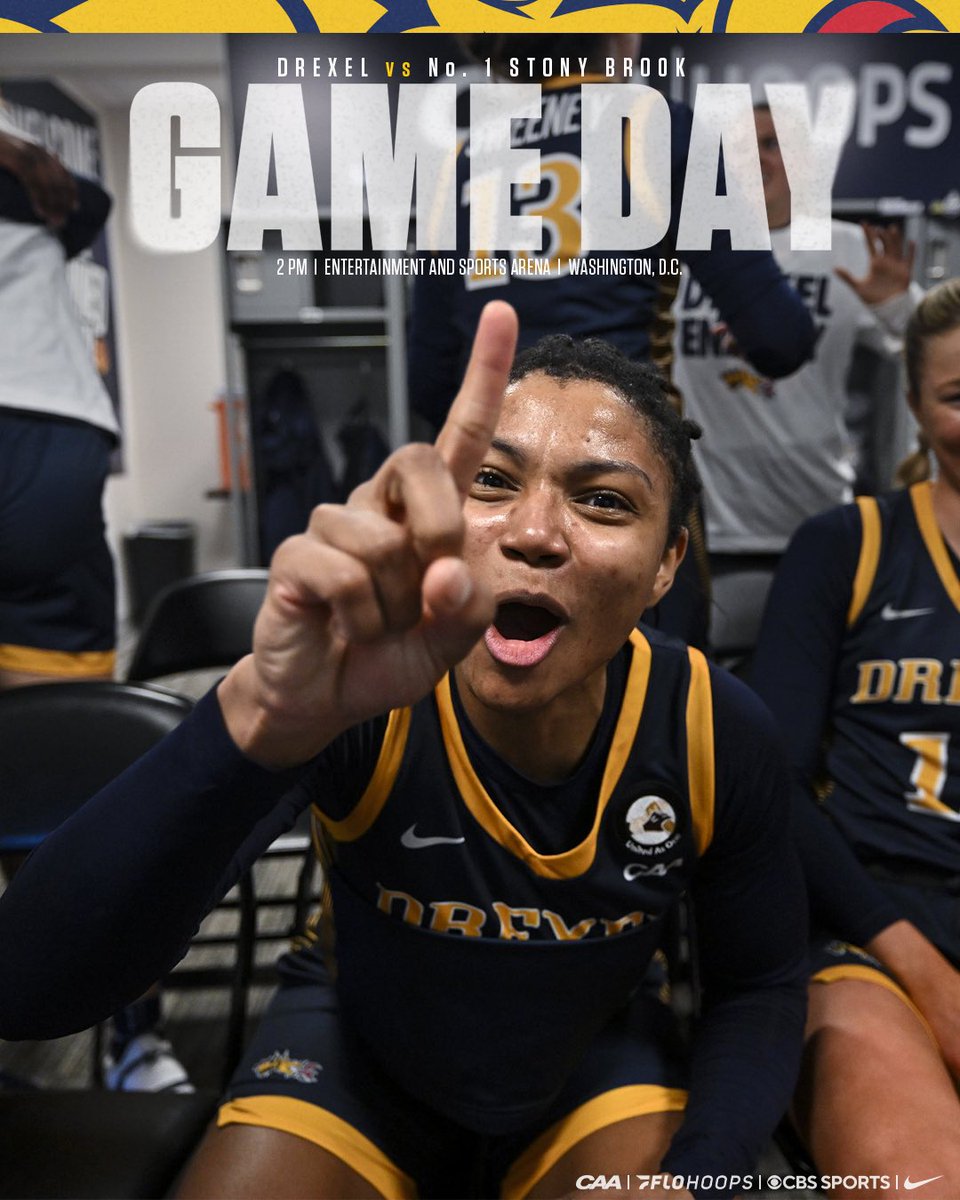 ONE MORE. BECAUSE WE CAN☝️ #GAMEDAY 🏛️

🆚 | CAA Final: No. 1 Stony Brook
📍 | Washington, D.C.
⏰ l 2 PM
📺 l cbssports.com/general/show/l…
💻 l go.flosports.tv/partner/caa
📈 I statbroadcast.com/events/statbro…

#FearTheDragon 🐉