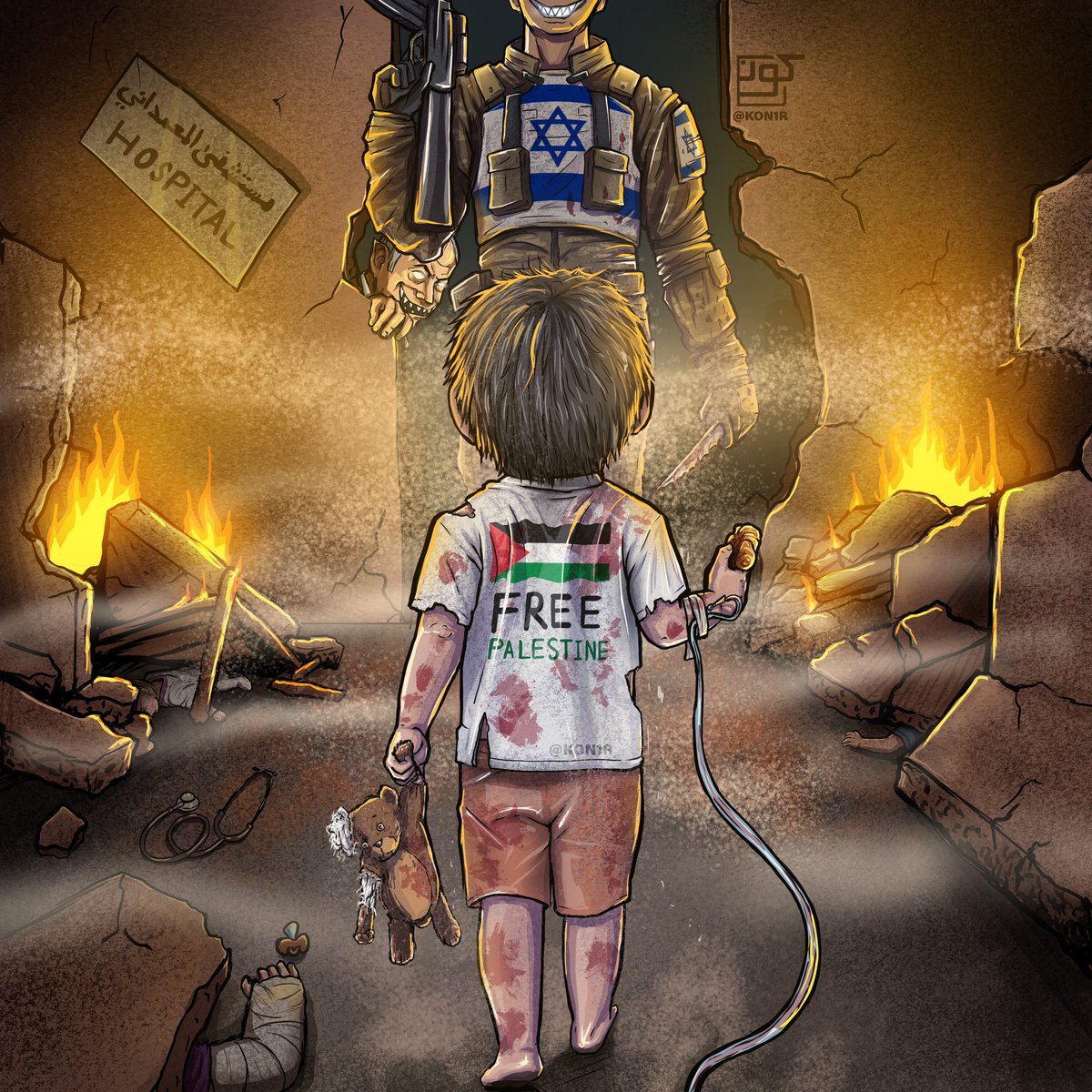 Uma imagem que descreve magistralmente a situação dos palestinos. Por uma Palestina livre e soberana!