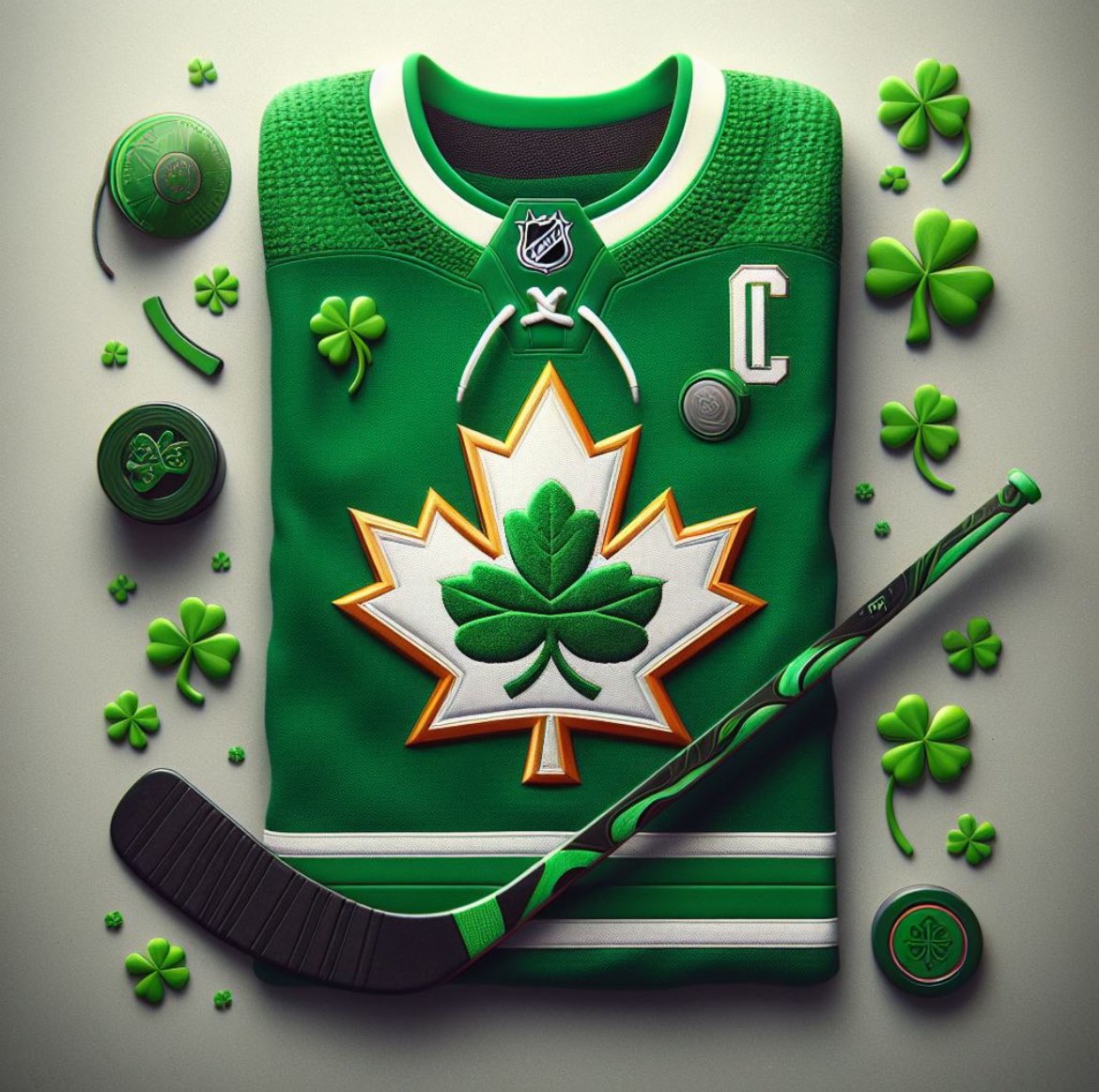 c14_chan's tweet photo. Happy St Patrick’s day to y’all!!!🍀💚🏒#LeafsForever #TorontoStPats https://t.co/qIhbU1vOup