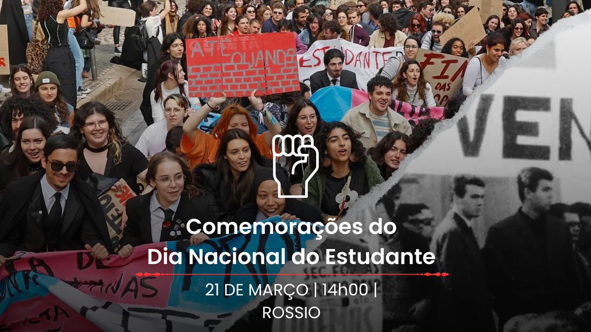 aaulisboa's tweet photo. ✊ Dia Nacional de Luta

No próximo dia 21 de março, quinta-feira, pelas 14:00 a AAUL junta-se ao movimento associativo local e nacional nas manifestações do Dia Nacional do Estudante!

Por Abril, pelo fim das barreiras de acesso ao Ensino Superior! Junta-te a nós! https://t.co/E0Db1SDdsV