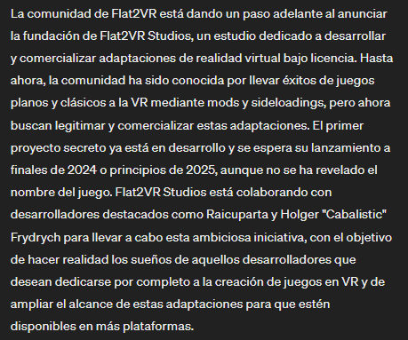 zukyez's tweet image. 🚀 ¡Novedades emocionantes en el mundo de la realidad virtual! Flat2VR Studios ha sido anunciado con el objetivo de desarrollar y comercializar adaptaciones de VR bajo licencia. ¿Qué juegos veremos adaptados a la VR próximamente? #VR #Flat2VRStudios