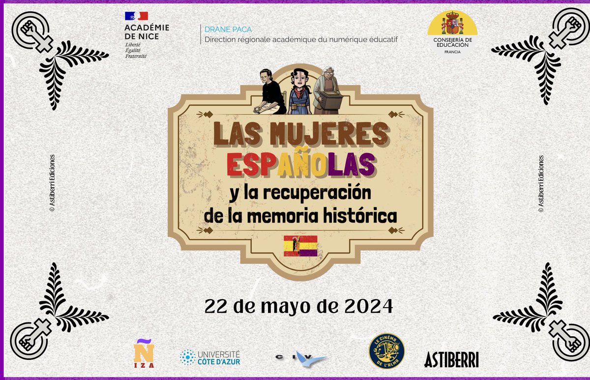 EspagnolAcNice's tweet photo. 🗓17/03 ¡Feliz #DiaDelComic📚!
Le #GND 🇪🇸 @groupe_ac présentera bientôt son projet autour des romans graphiques de @CrisDuranLaGRUA #MiguelAGinerBou et @paco_roca @rterrasa :
• ressources didactiques
• table ronde sur la #MemoriaHistórica 
• formations #EAFC_Nice
(à suivre…) https://t.co/GFplNJwvpI