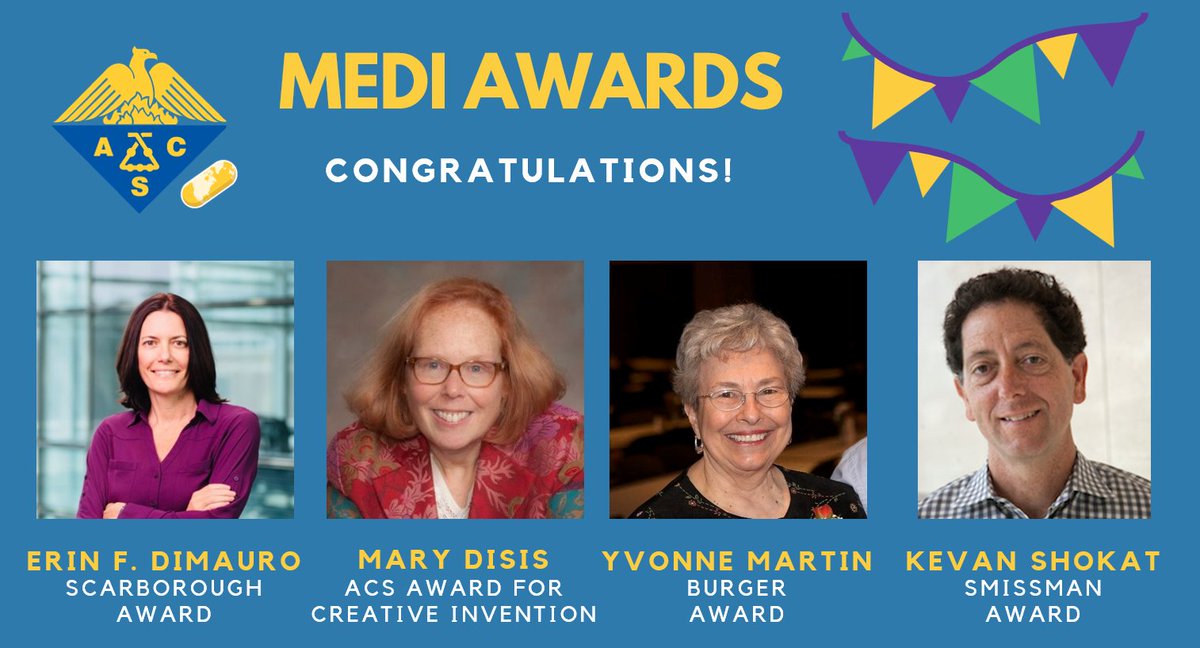 Are you at #ACSSpring2024? Make sure you have the MEDI Awards session on your calendar. TODAY (March 17) at 2pm (CDT) in Ernest N Morial Convention Center, Rm 355. Join us to hear from @ErinDiMauro @DrNDisis Yvonne Martin @kevansf! Congratulations to you all!
