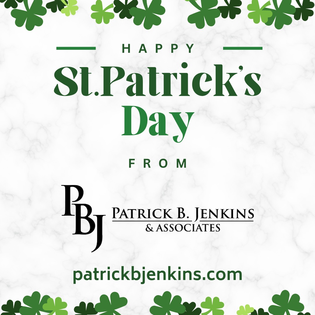 Happy St. Patrick's Day! Wishing you all an amazing day filled with much luck. 

#PatrickBJenkinsandAssociates #PBJA #StPatricksDay