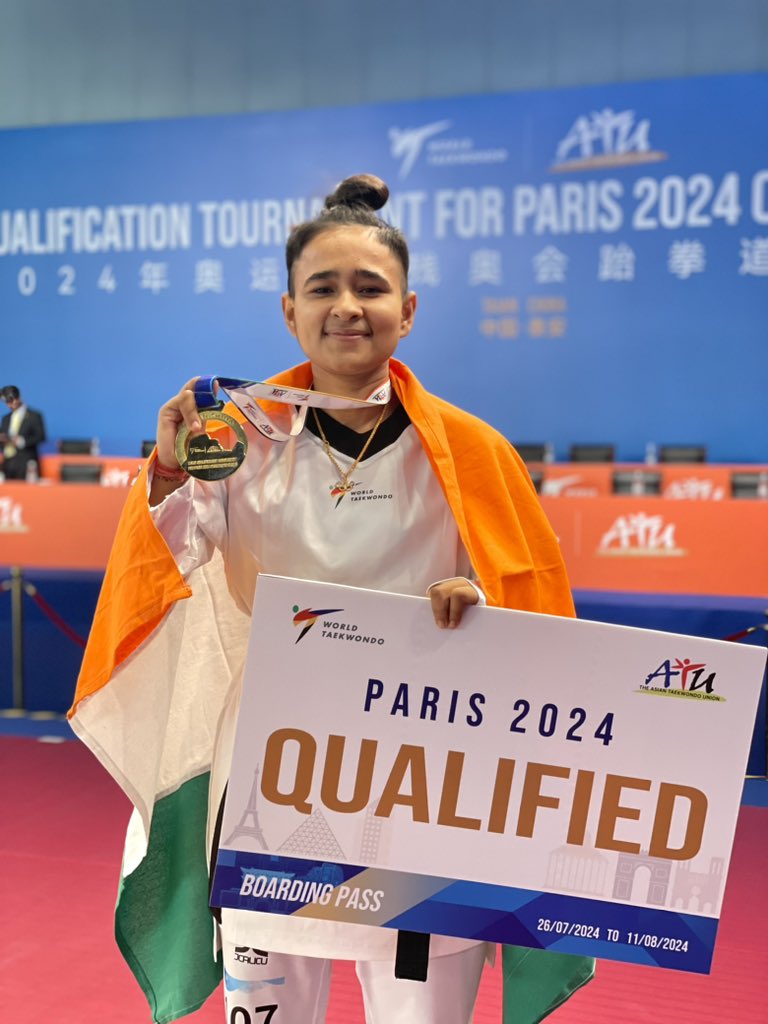 TkdRbl's tweet photo. Many many congratulations 🎉🎉 @ArunaTanwar1  Asia qualification tournament for Paris 2024

#taekwondoraebareli https://t.co/YIuBxWWcwm