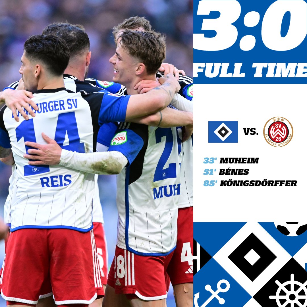 90' +4| 𝗙𝗶𝗻𝗮𝗹.

IMPORTANT WIN! 😮‍💨💙

🔷 3 – 0 🔴 | #nurderHSV #HSVWIE