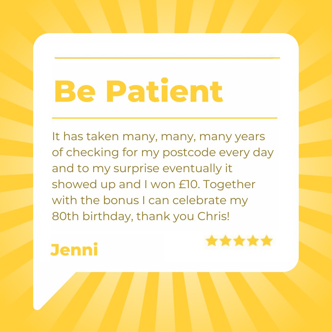 Congrats to Jenni on her first win! Happy 80th Birthday, we hope you treat yourself to something nice🎉 💸 Be like Jennie and check daily for your chance to win!🍀 #PickMyPostcode #PMP #Money #FreeMoney #Win #Free #WinMoneyOnline #sunday #trustpilot #bonus