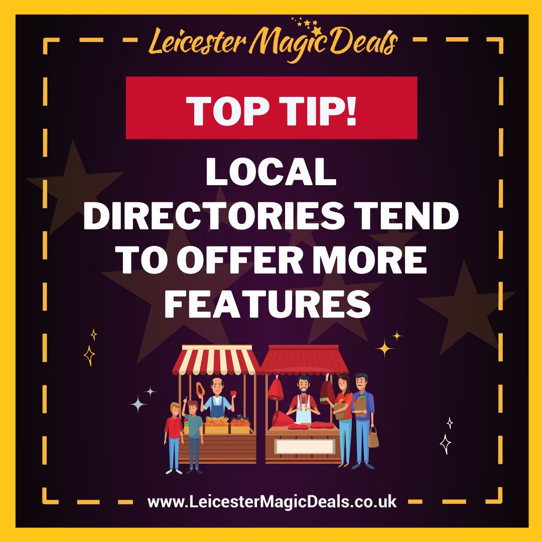 LeicMagicDeals's tweet photo. Local directories often offer additional features such as the ability to book appointments, view menus, and access special offers, making it easier for customers to engage with businesses. https://t.co/V6TKzwPMXT