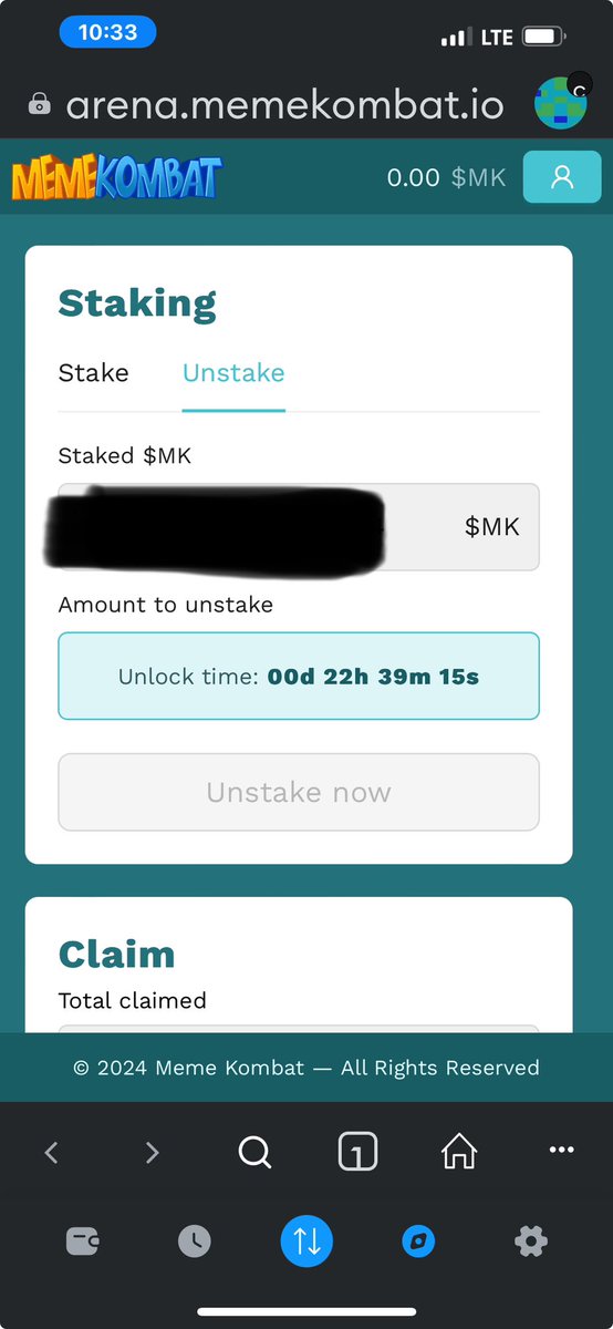hydrogod01's tweet photo. This is just to show any that’s looking Meme Kombat is totally LEGIT I did find the staking count down clock and were to unstake your tokens when they are available, I’ve posted other pics to show different time on the countdown unstake MK clock https://t.co/qRJcB4gvXq