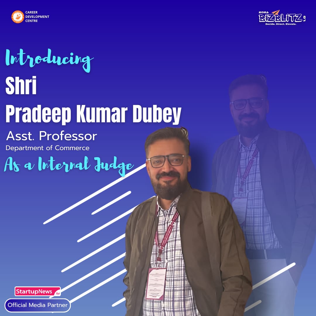 cadec_pgdav's tweet photo. "Excited to announce Shri Pardeep Kumar Dubey, an esteemed Assistant Professor of the Commerce Department, join us as our internal judge for CADEC's BizBlitz competition! With his wealth of knowledge and expertise, we're poised for an event filled with valuable feedback. https://t.co/dSgrPPfsZb