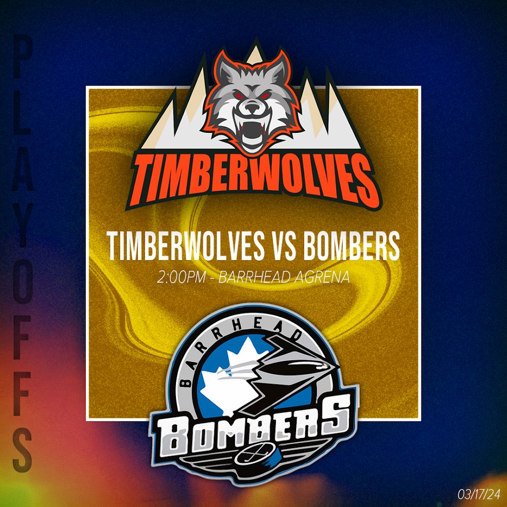 The series-deciding Game 3 is this afternoon at Barrhead Agrena!  Let’s go Bombers!