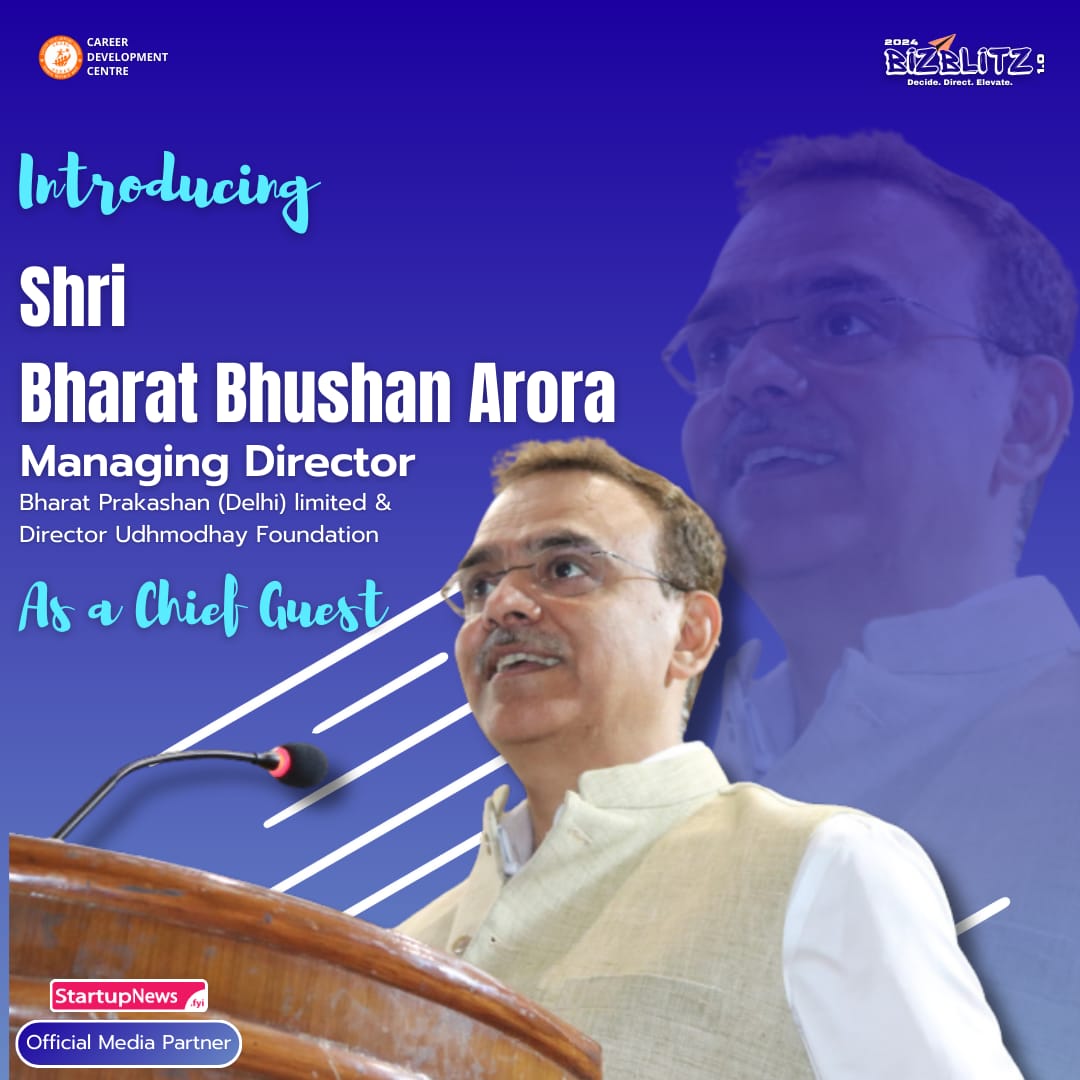 cadec_pgdav's tweet photo. "Exciting new! Thrilled to have  Shri Bharat Bushan Arora, the esteemed Managing Director of Bharat Prakashan Limited and visionary Director of Udmodya Foundation, as our chief guest at CADEC's BizBlitz! Join us for an unforgettable event. https://t.co/1FpZ8agYOK