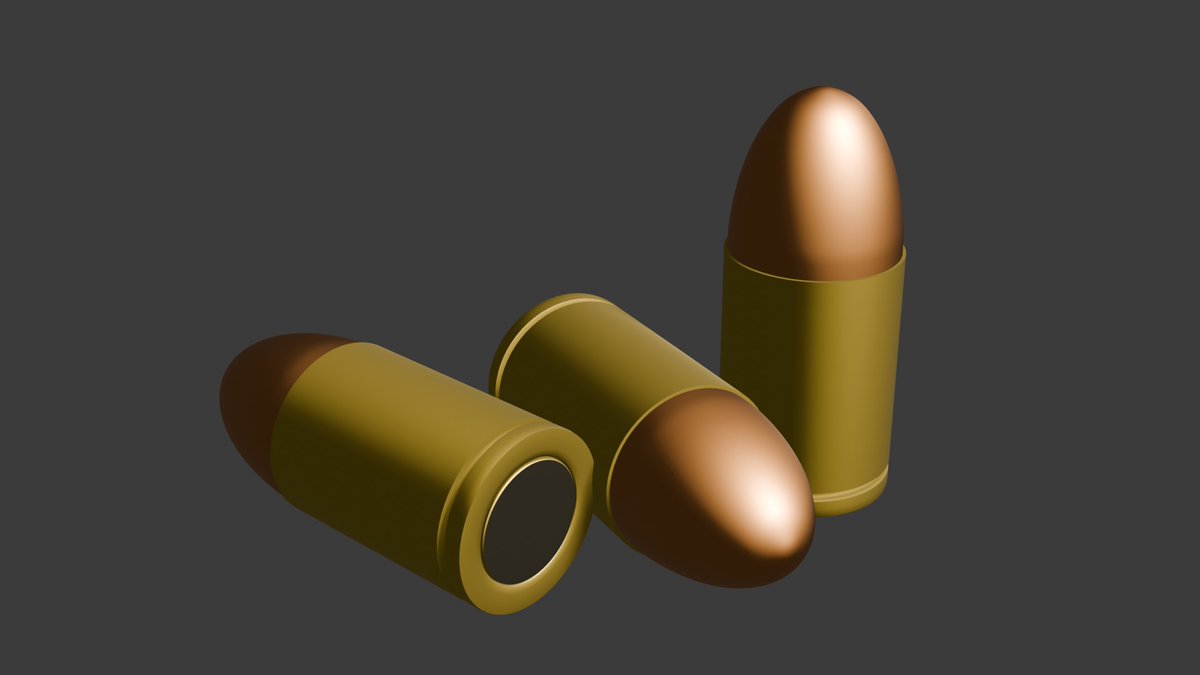 KKlaudii's tweet photo. This project is my first experience with 3D modeling in Blender. It was completed as part of the course, where I learned the basic functions of the program.😁 #blender #grafika3d #modelowanie #nauka #TRY #bullet #twórczość https://t.co/9Z2GRYttnm