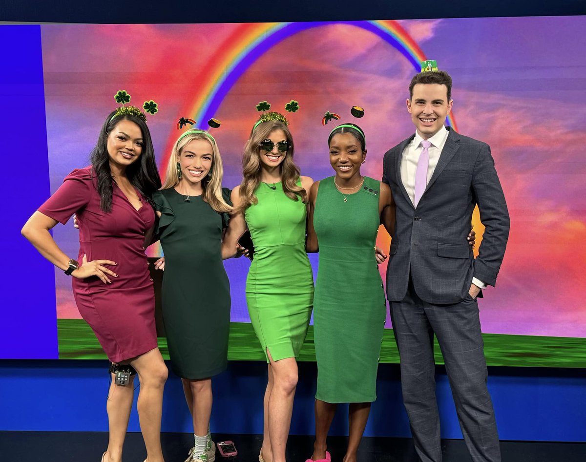 HAPPY ST. PATRICK'S DAY! 🍀 Feeling lucky to spend the morning with this team & with y'all watching! @winknews @RodarisTV @ClaireGaltTV @AnnettemTV @NashWX