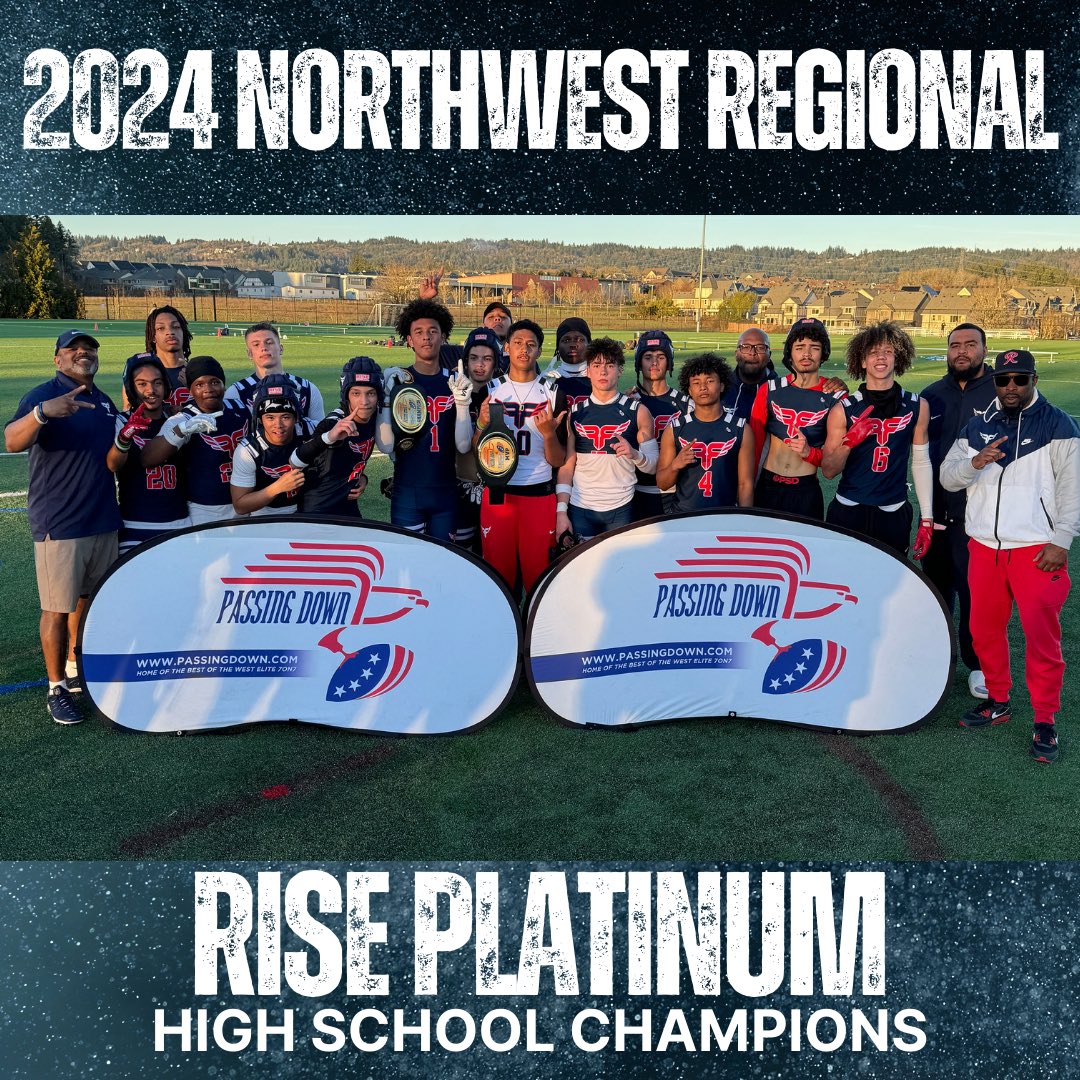 Congratulations to the winners of the 2024 NorthWest High School Regional, @risefootball_ Platinum! They have earned an invitation to the 2024 Best of the West Finals in Irvine, CA on April 6th. Registration for BOTW Open Finals is at PassingDown.com