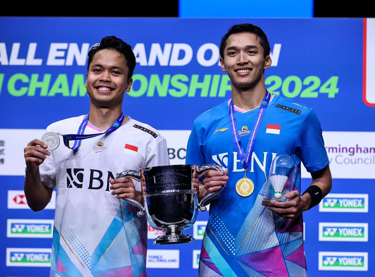 bwfmedia's tweet photo. 💡𝗧𝗥𝗜𝗩𝗜𝗔💡

Indonesia 🇮🇩 are the first country to produce 2⃣ men's singles players – Jonatan Christie and Anthony Sinisuka Ginting – who have triumphed at the Super 1⃣0⃣0⃣0⃣, 7⃣5⃣0⃣, 5⃣0⃣0⃣ and 3⃣0⃣0⃣ levels. 

🇩🇰 Denmark (Viktor Axelsen), 🇯🇵 Japan (Kento Momota) and 🇨🇳 China (Shi Yu Qi) have one each.

#BWFWorldTour #AllEngland2024