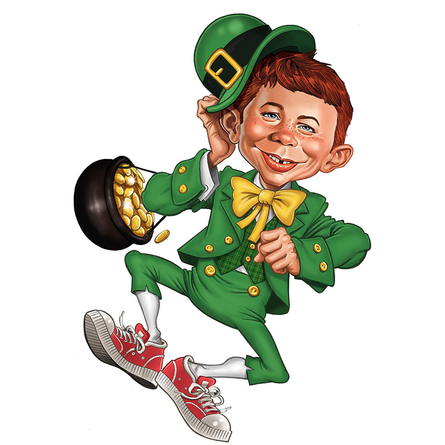 Happy St. Patrick’s Day to all you Irish folks out there! This is my annual posting o’the Alfred leprechaun illustration I did years ago for a T-shirt for MAD/DC. #StPaddysDay #madmagazine