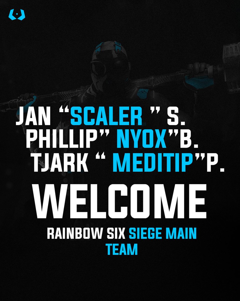 #Welcome 

Wir können  3 neue Spieler begrüßen bei Uns in #RainbowSixSiege Main Team !

<a href="/ScalerR6/">Jan ,,Scaler'' S</a> 
<a href="/Nyox__/">Nyox...</a> 
<a href="/meditipR6/">meditip</a> 

Auf eine gute Zukunft mit euch 💙💙🥳💪

#itsWINABLE #HEREWEGO