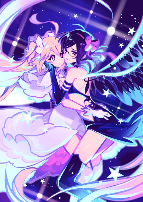 whenever i draw myself with tieria it feels like madoka magica toxic yuri to me. so this time i made it real, happy homura day 