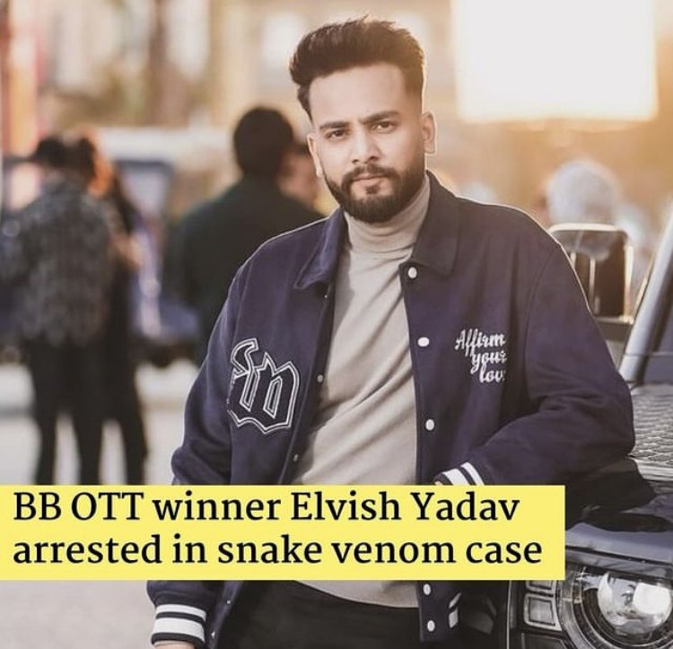 #ElvishYadav, the winner of #BiggBossOTT, has been arrested in connection with a #snakevenom case.
The case dates back to last year (2023) when #NoidaPolice registered an #FIR.
Today, he was called in for questioning, following which he was taken into custody