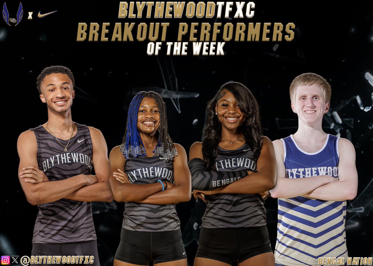 Blythewood Bengals TFXC (@blythewoodtfxc) on Twitter photo Congratulations to our <a href="/BlythewoodTFXC/">Blythewood Bengals TFXC</a> Week 3 Breakout Performers of the Week‼️
Congratulations to these athletes on incredible performances:
Ashton: PR’s in the 200m and 400m
Alex: PR’s in the 100m and 200m
D’ara: PR in the TJ and SC #1
Jack: PR’s in the 1600m and 3200m Congratulations to our <a href="/BlythewoodTFXC/">Blythewood Bengals TFXC</a> Week 3 Breakout Performers of the Week‼️
Congratulations to these athletes on incredible performances:
Ashton: PR’s in the 200m and 400m
Alex: PR’s in the 100m and 200m
D’ara: PR in the TJ and SC #1
Jack: PR’s in the 1600m and 3200m