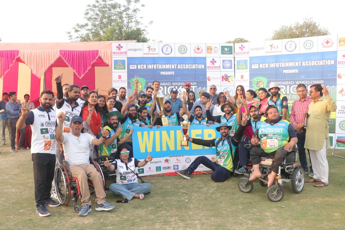 Congratulations to Jammu and Kashmir for winning the Faridabad Wheelchair Cricket Premier League 2.0 🎉🏆♿🏏 . #DCCBI #wheelchaircricket #wheelchaircricketindia #cricket #CricketForAll #InclusiveCricket #jammukashmir #JammuAndKashmir #jk #jandk #winner #Champions