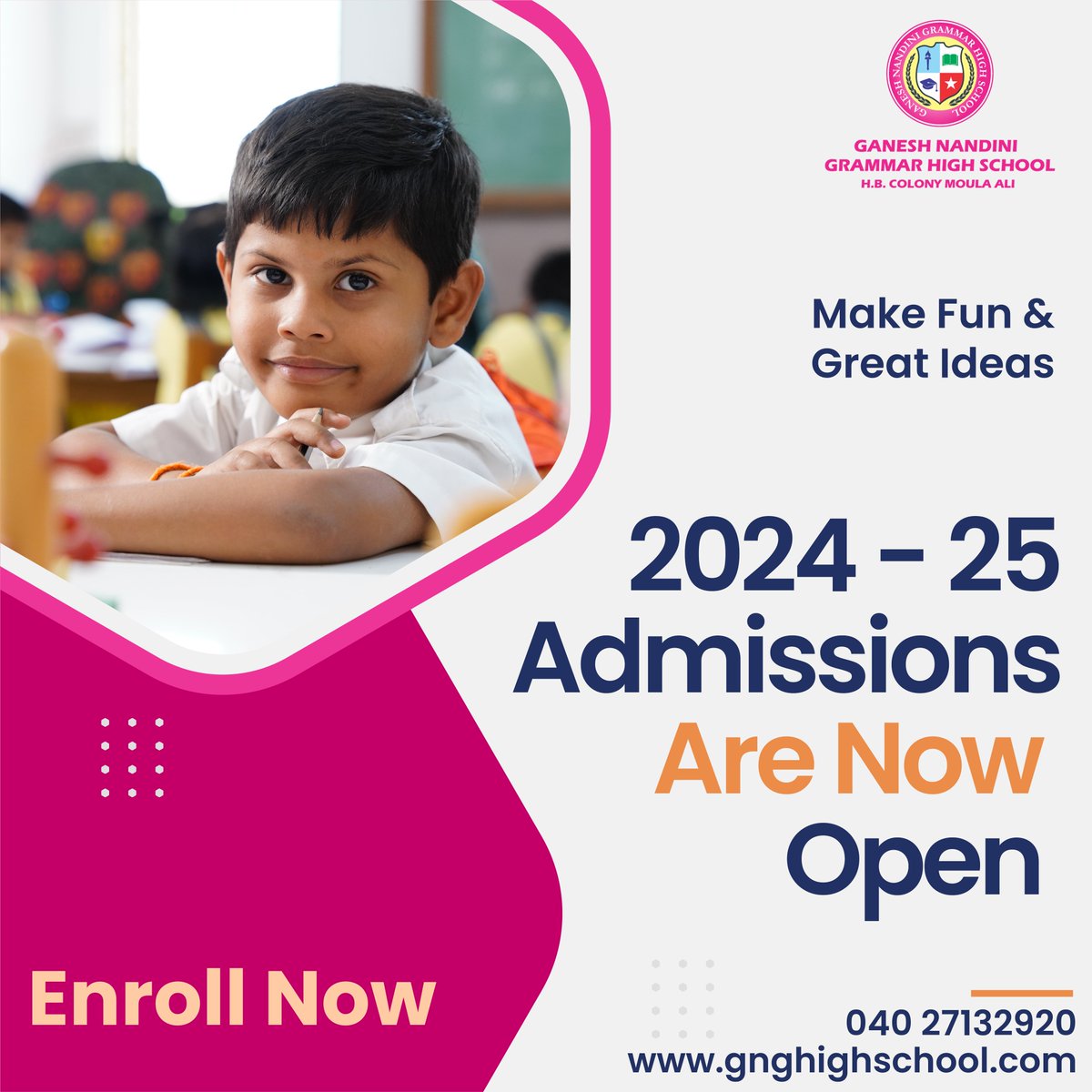 2024 Admissions Are Now Open

The Academic Year 2024 Admissions are now in progress

Enroll Now

Contact us: 04027132920
website: gnghighschool.com

#gnghighschool #AcademicSuccess #AcademicExcellence #Admissions2024 #schooladmissions2024 #schoolsinsecundrabad #TwitterX
