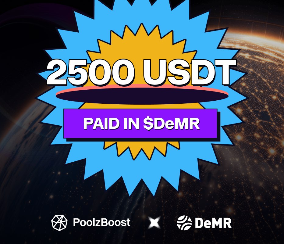 🔥 Poolzboost X $DeMR 🎁 Total Airdrop Pool 2500 $USDT Paid in $DeMR ✅ Complete #gleam gleam.io/EShJ4/poolzboo… #Airdrops #Giveaway #crypto #airdropcrypto #airdrop