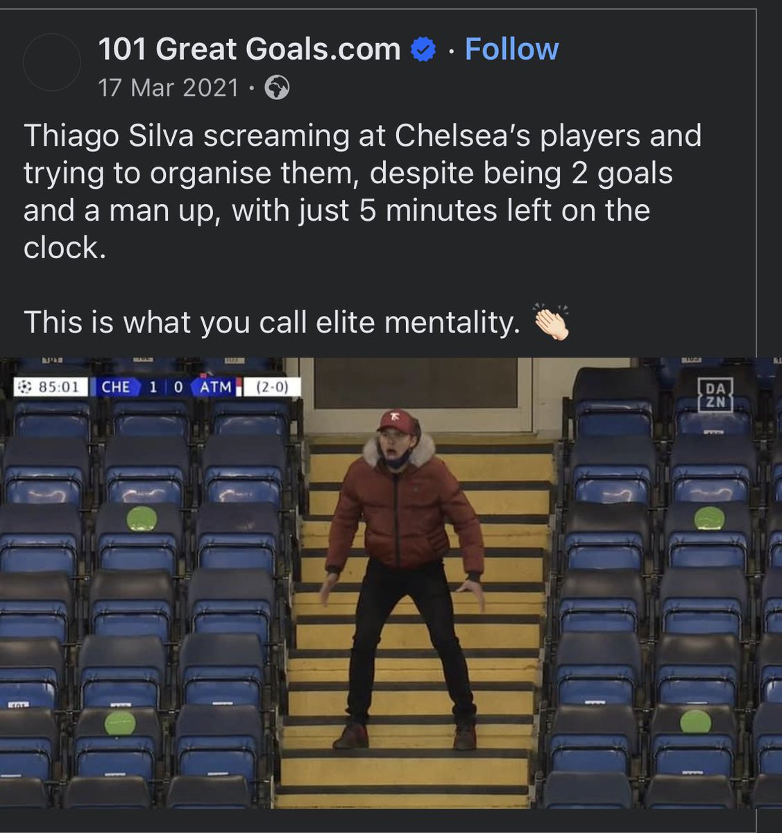 3 years ago btw before we were ripped to shreds. Thiago Silva the  🐐 

#CLOWNLAKEOUT