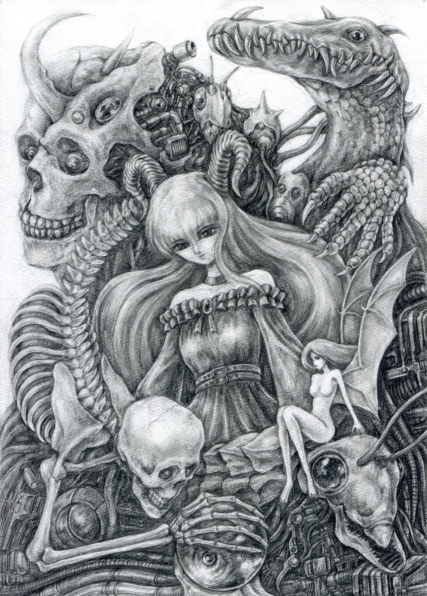 #アナログ絵 #鉛筆画
#絵柄が好みっていう人にフォローされたい  #春の創作クラスターフォロー祭り 
#illustlation #drawing 
空想鉛筆画定期〜。 