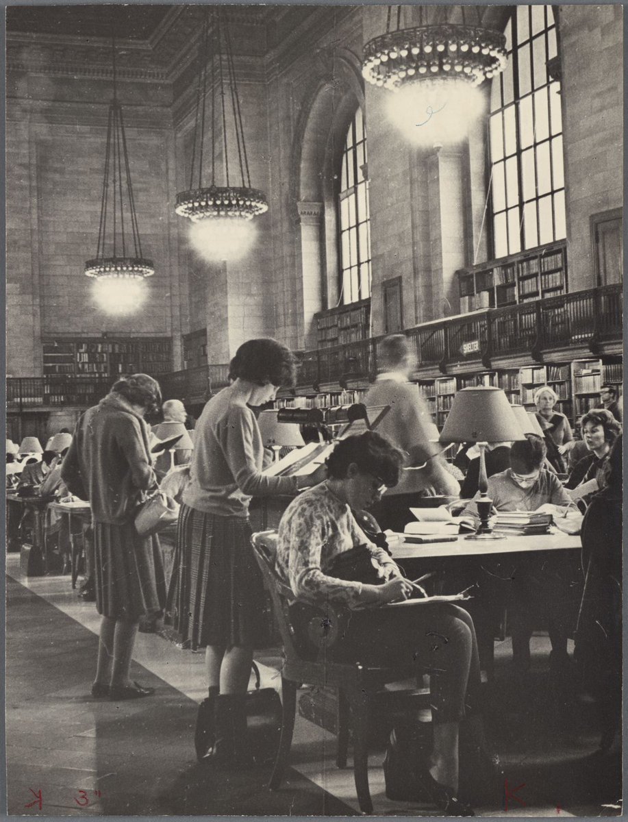 This photo from our collection shows what research and quiet study looked like in The New York Public Library's historic Rose Main Reading Room in 1963! 📚 #NYPLDigitalCollections, ID: 5848131