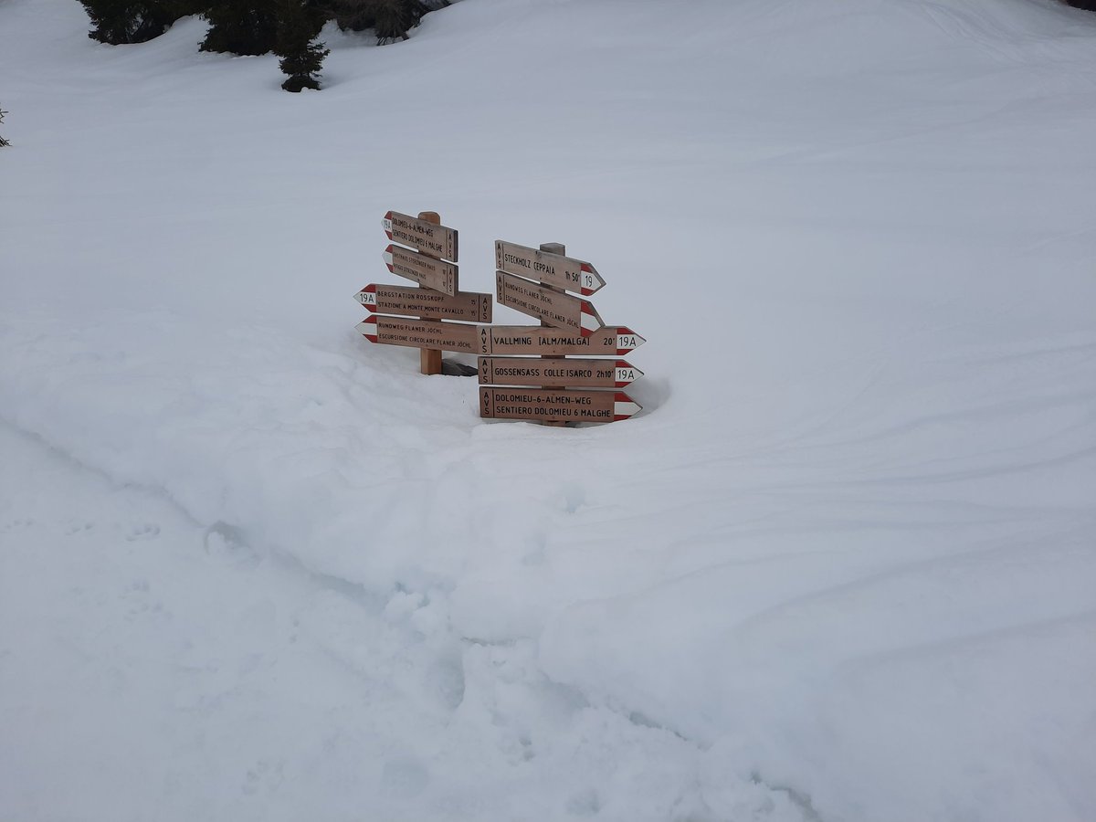 wetterkoess's tweet photo. Die Wanderschilder lassen die noch mächtige Schneedecke erahnen
#Rosskopf #Südtirol https://t.co/5xHViILExI