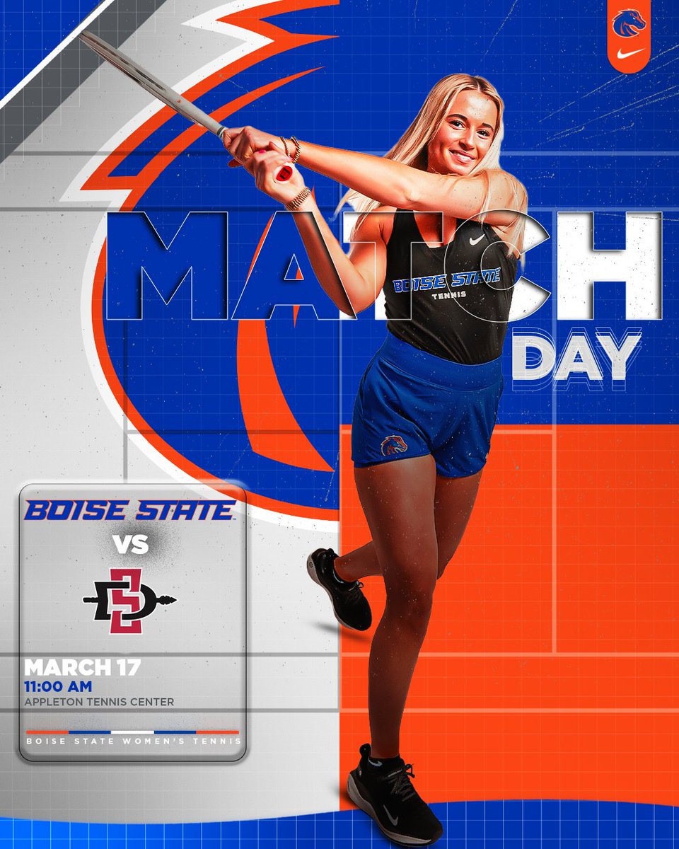 Another 𝖇𝖊𝖆𝖚𝖙𝖎𝖋𝖚𝖑 day for tennis! 🆚 San Diego State Aztecs ⏰ 11:00 AM MT 📍 Appleton Tennis Center 📺 boi.st/3PqSAVY 📈 boi.st/3TlkVOH #BleedBlue | #WhatsNext