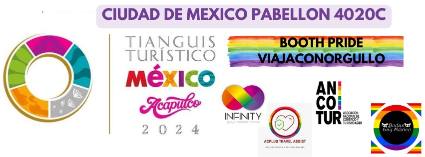 ¡Únete a nosotros en el Booth Pride durante el Tianguis Turístico Acapulco 2024! Estaremos acompañados por Infinity Gay Lesbian Travel Operador, ACPLUS Travel Assist, TurMed LGBTQ (Turismo Médico), Bodas Gay México y la Asociación Nacional de Comercio y Turismo LGBT de México.