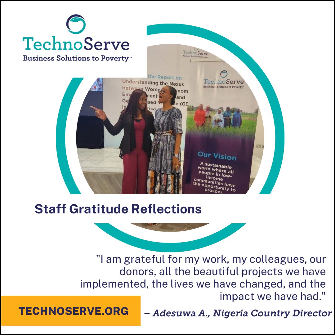 We asked TechnoServe staff to share what they’re personally and professionally grateful for this year. Take the first step towards your dream job - apply today. bit.ly/3TCUJk5 
#WeAreTechnoServe #Careers #Jobs #Employment #InternationalDevelopment
