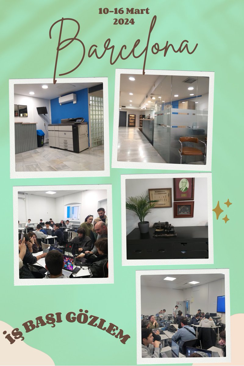 10-16 Mart Barcelona
Okul Eğitimi - İş Başı Gözlem

<a href="/tcmeb/">Millî Eğitim Bakanlığı</a> 
<a href="/ulusalajans/">Türkiye Ulusal Ajansı 🇹🇷 Turkish NA</a> 
<a href="/Diyarbakirmem/">Diyarbakır İl Millî Eğitim Müdürlüğü</a> 
<a href="/Murat4Kucukali/">Murat Küçükali</a> 
@argediyarbakir  
<a href="/BaglarMEM21/">Bağlar İlçe Milli Eğitim Müdürlüğü</a> 
<a href="/Ilkokuluykb/">Yahya Kemal Beyatlı İlkokulu</a>