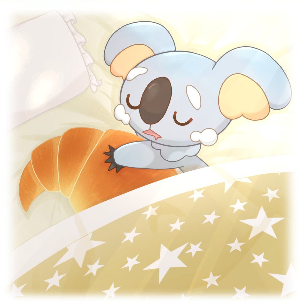 solo open mouth closed eyes lying star (symbol) pillow pokemon (creature)  illustration images