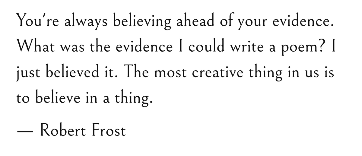 Ashwinreads's tweet photo. having belief in a possibility that doesn't exist yet is the most creative thing you can do. https://t.co/QWnwRa0CVp