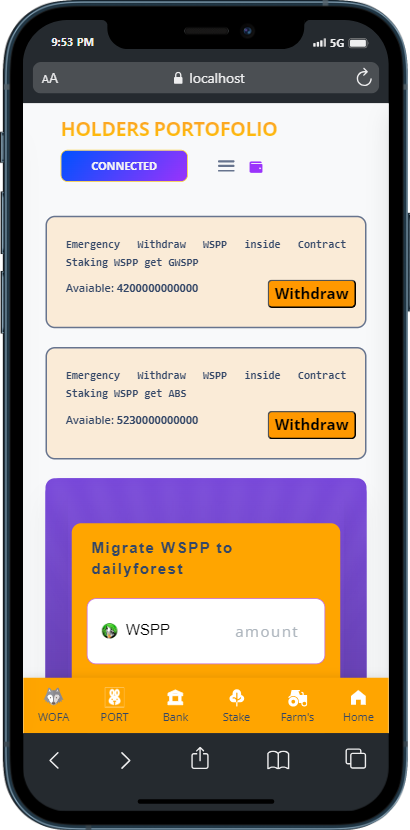 Dear All WSPP Holder 🟢 We just add function emergency Withdraw : a. Stuck WSPP inside Contract WSPP x GWSPP b. Stuck WSPP inside Contract WSPP x ABS How to Emergency Withdraw : 1. Open your Trust/Metamask 2. Click Explore and copy this site wolfible.com/binance 3.