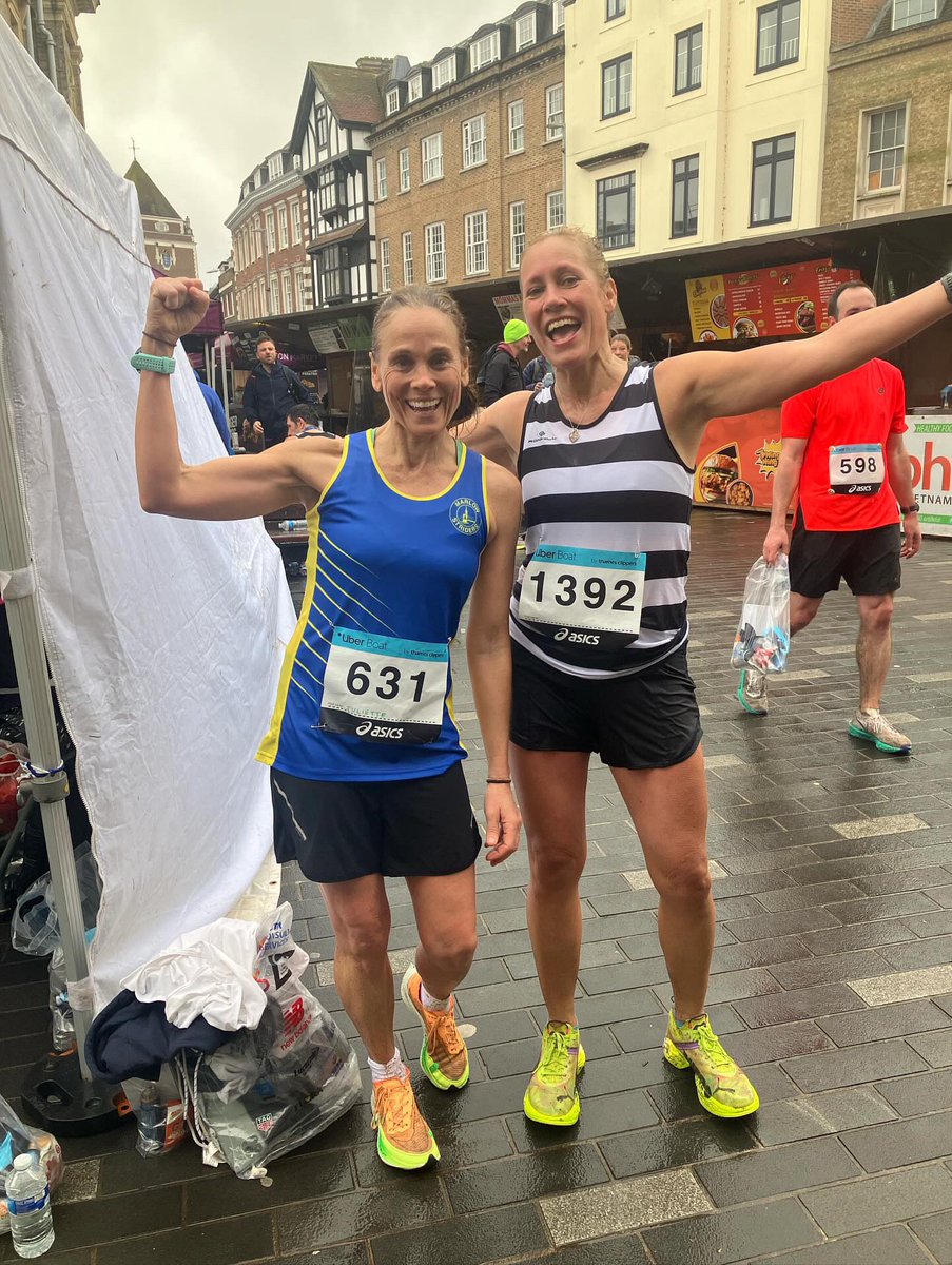 A very handy mug instead of a medal for the 20 mile Kingston Breakfast run. Torrential rain, some crazy mud but great race. 2:37 & 3rd over 50 woman Great @LondonMarathon prep.. ✅ #loverunning