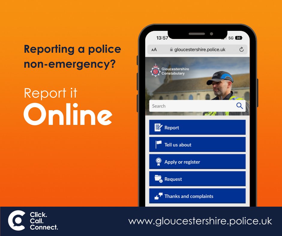 Did you know you can report police non-emergencies online? The Constabulary website lets you report: - Crime - Road traffic incidents - Domestic Abuse - Rural, Wildlife & Heritage Crime - Possible terrorist activity - Something you’ve seen or heard Visit orlo.uk/sFkw9