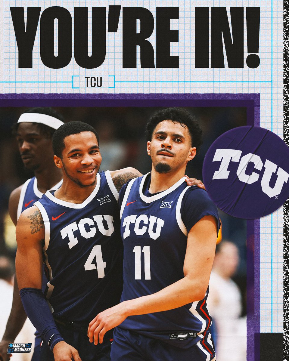 MarchMadnessMBB's tweet photo. TCU is DANCING!

#MarchMadness @TCUBasketball https://t.co/ouPD1GTvqq