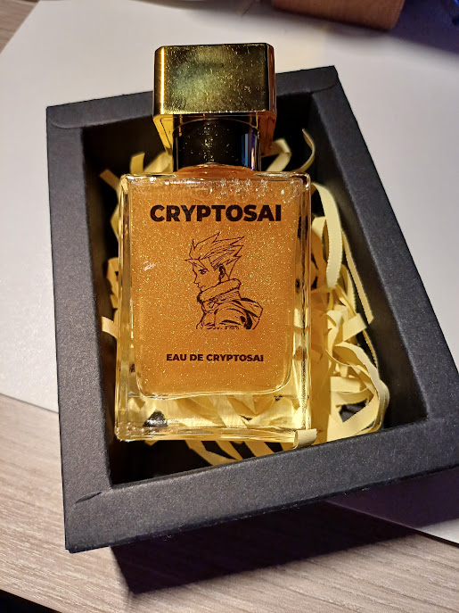 mikkipastel's tweet photo. Today I got CryptoSaiPerfume at #BinanceTHIsMore #MoreWithBinanceTH with a gold filter perfume, fragrant smell, and NFC under the bottle.
.
The important thing is that it was made by love from @CryptoSaiV2, thank you for this.
.
PS. Receive perfume photo taken by @NattyCMN https://t.co/YknaXucKxW