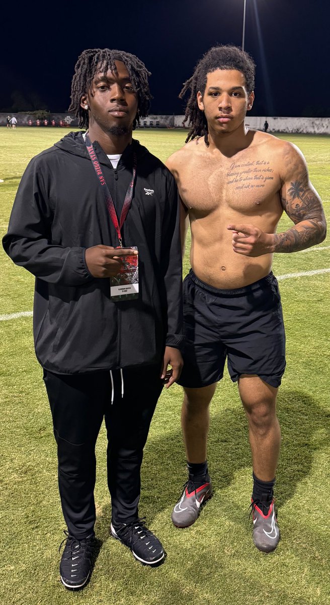 Had a great time at SDSU spring practice! Thank you @AztecFB @TheHC_CoachLew @RobAurich and staff for your hospitality!