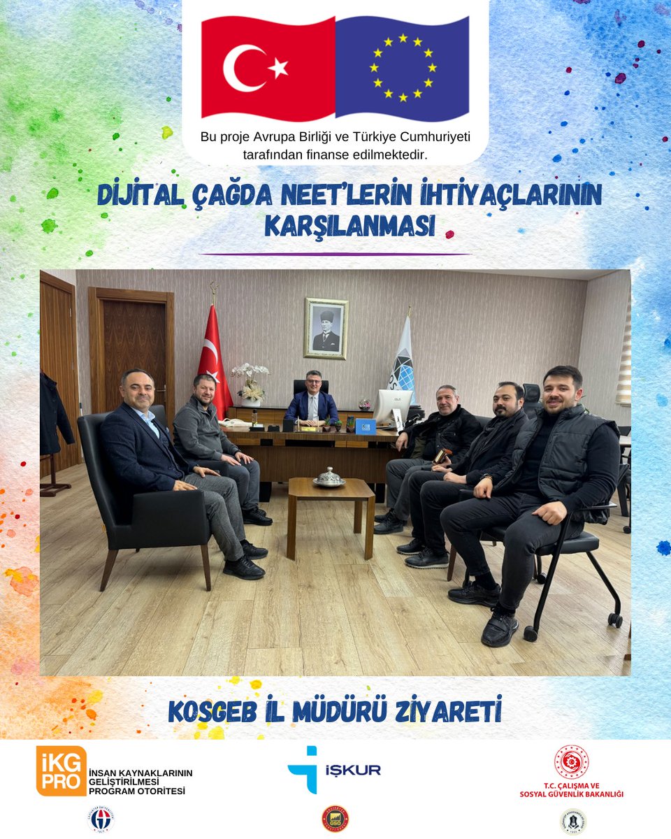 neet_gaun's tweet photo. Dijital Çağda NEET’lerin
(Ne Eğitimde Ne İstihdamda Olan Gençler) İhtiyaçlarının Karşılanması Projesi kapsamında, KOSGEB İl Müdürü ziyaret edilip proje hakkında bilgi verildi.

@yktblc
@IKGPRO
@ErhanDURUR
@NEET__PRO
#neetpro 
#neetproumutverecek 
#gaziantepüniversitesi 
#ntmyo https://t.co/QZnNubaEL9