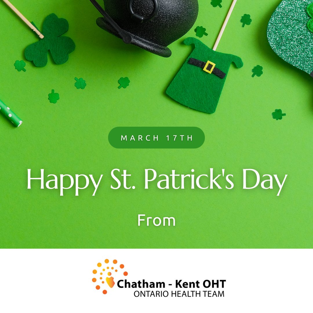 May your day be filled with luck, laughter, and plenty of green! Happy St. Patrick's Day! 🍀✨🌈 #StPatricksDay #OHT #OntarioHealthTeam #ckont #CKOHT
